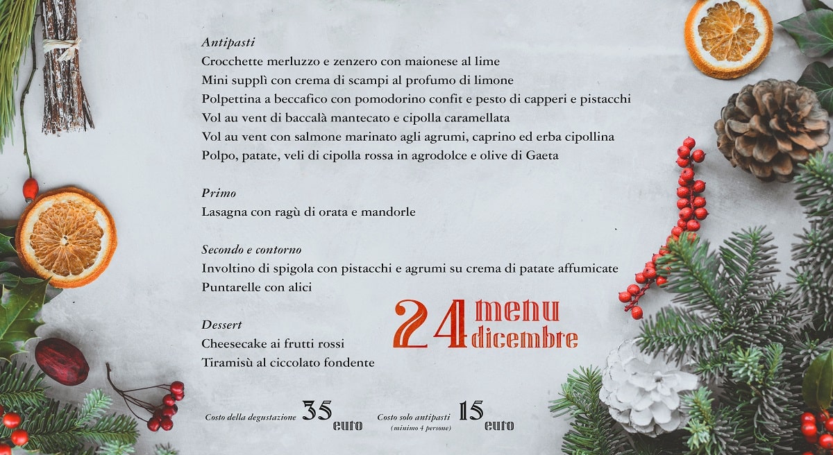 Menu Natale Vigilia 2021 roma